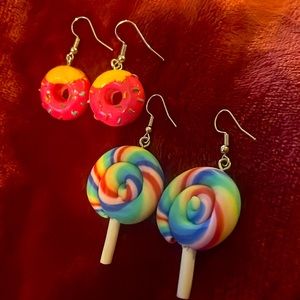 2 pair of Lollipop and Donut earrings!